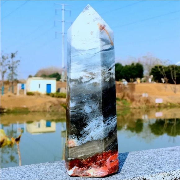 Incredible Ocean Jasper gemstone Tower - Picture 6 of 8